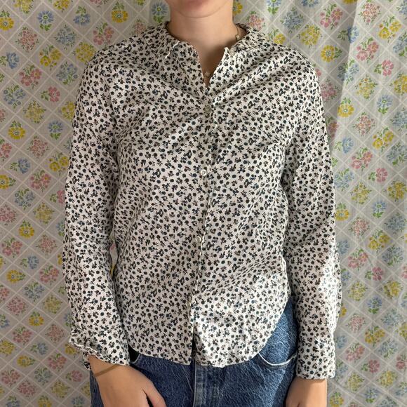 Vintage 70s long sleeve button up collared blouse size XS - Picture 1 of 5
